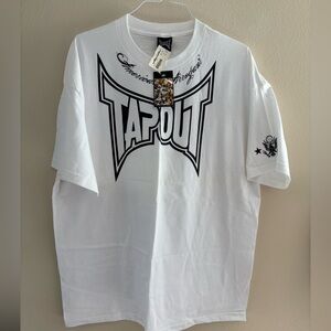 Tapout White and Black Graphic Tee